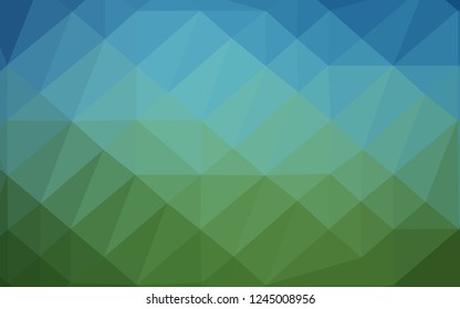 Dark Blue, Green vector polygonal background. A sample with polygonal shapes. Textured pattern for background.