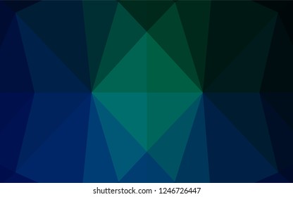 Dark Blue, Green vector polygonal template. Colorful abstract illustration with gradient. Brand new style for your business design.