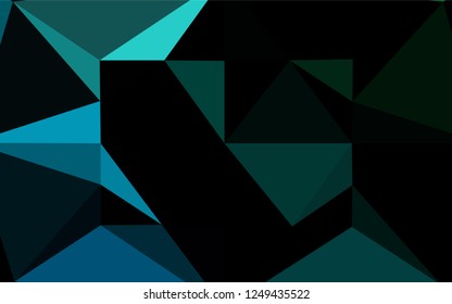 Dark Blue, Green vector polygonal template. Geometric illustration in Origami style with gradient.  Triangular pattern for your business design.