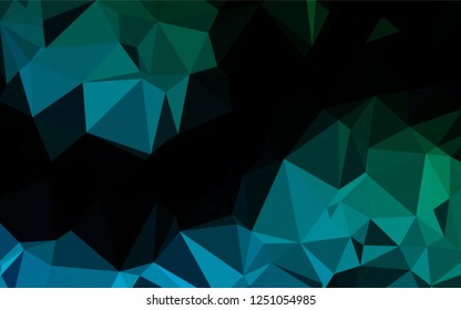 Dark Blue, Green vector polygonal template. Triangular geometric sample with gradient.  The polygonal design can be used for your web site.