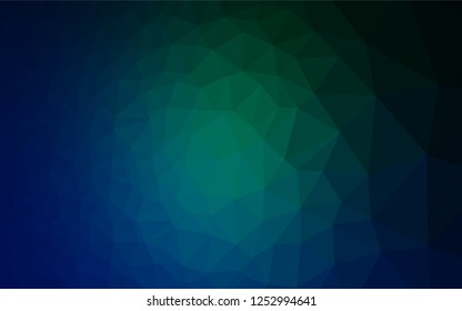 Dark Blue, Green vector polygonal background. Colorful illustration in abstract style with gradient. The polygonal design can be used for your web site.