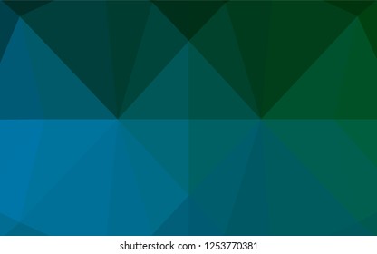 Dark Blue, Green vector polygonal pattern. Modern geometrical abstract illustration with gradient. Triangular pattern for your business design.