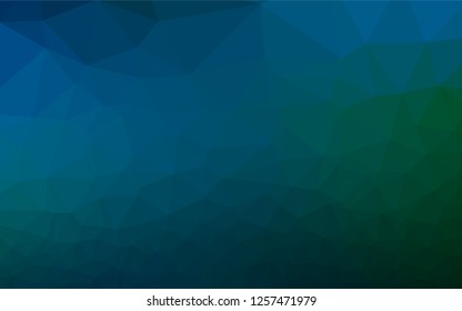 Dark Blue, Green vector polygonal template. An elegant bright illustration with gradient. The textured pattern can be used for background.