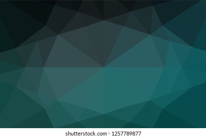 Dark Blue, Green vector polygonal background. Triangular geometric sample with gradient.  The elegant pattern can be used as part of a brand book.