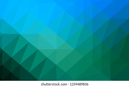Dark Blue, Green vector polygonal template. Glitter abstract illustration with an elegant design. Polygonal design for your web site.