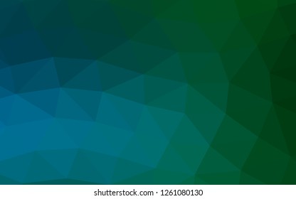 Dark Blue, Green vector polygonal polygonal. Geometric illustration in Origami style with gradient.  A completely new design for your business.