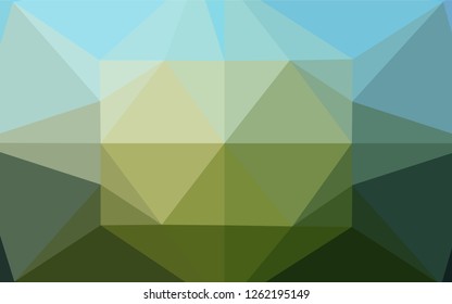 Dark Blue, Green vector polygonal template. Modern geometrical abstract illustration with gradient. Triangular pattern for your business design.