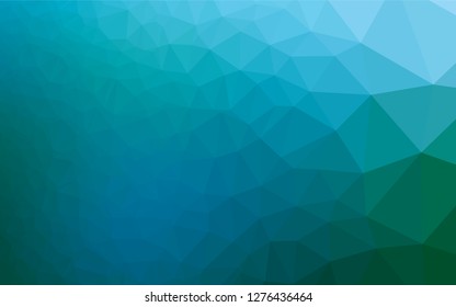 Dark Blue, Green vector polygonal pattern. Creative geometric illustration in Origami style with gradient. The polygonal design can be used for your web site.