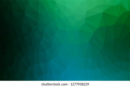 Dark Blue, Green vector polygonal template. Glitter abstract illustration with an elegant design. The elegant pattern can be used as part of a brand book.
