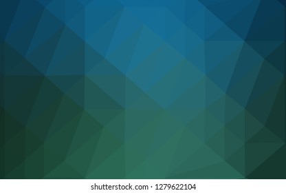 Dark Blue, Green vector polygonal template. Colorful illustration in Origami style with gradient.  Template for a cell phone background.