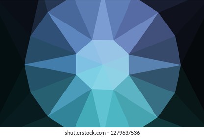 Dark Blue, Green vector polygonal template with a diamond. Illustration in halftone style with triangles. Brand new design for your business.