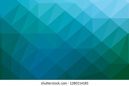 Dark Blue, Green vector polygonal background. Colorful abstract illustration with gradient. Template for your brand book.