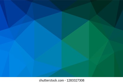 Dark Blue, Green vector polygonal pattern. Colorful abstract illustration with gradient. The textured pattern can be used for background.