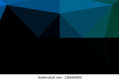 Dark Blue, Green vector polygonal pattern. Triangular geometric sample with gradient.  Triangular pattern for your business design.