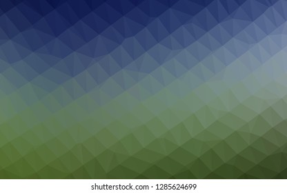 Dark Blue, Green vector polygonal template. A sample with polygonal shapes. Polygonal design for your web site.