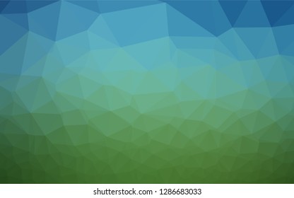 Dark Blue, Green vector polygonal background. A completely new color illustration in a vague style. The textured pattern can be used for background.