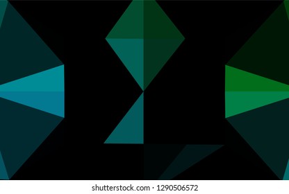 Dark Blue, Green vector polygonal pattern. Brand new colored illustration in blurry style with gradient. The completely new template can be used for your brand book.