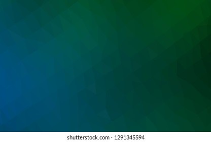 Dark Blue, Green vector polygonal pattern. Modern geometrical abstract illustration with gradient. Polygonal design for your web site.