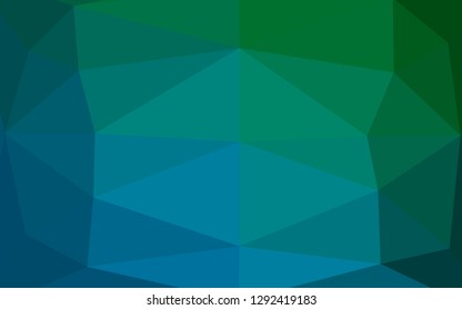 Dark Blue, Green vector polygonal pattern. Creative illustration in halftone style with gradient. Elegant pattern for a brand book.