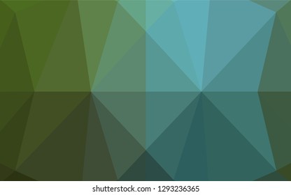 Dark Blue, Green vector polygonal template. Modern geometrical abstract illustration with gradient. A new texture for your design.