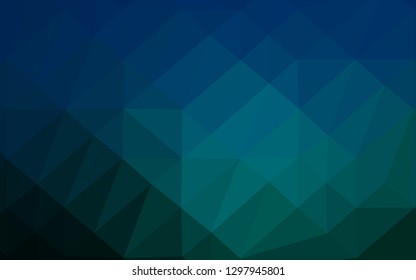 Dark Blue, Green vector polygonal pattern. Geometric illustration in Origami style with gradient. Brand new design for your business.