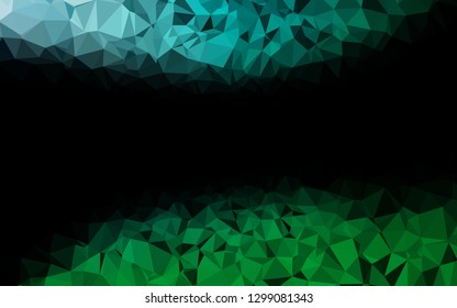 Dark Blue, Green vector polygonal background. Creative illustration in halftone style with gradient. New texture for your design.