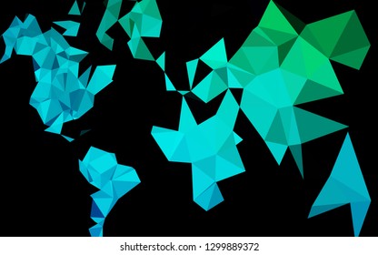Dark Blue, Green vector polygonal background. Shining illustration, which consist of triangles. Completely new design for your business.