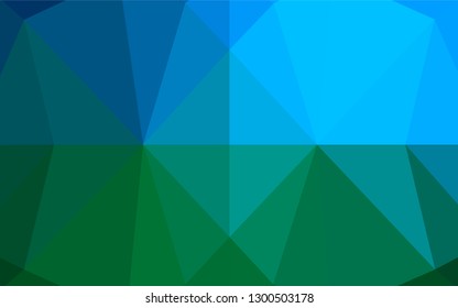Dark Blue, Green vector polygonal pattern. Brand new colored illustration in blurry style with gradient. The elegant pattern can be used as part of a brand book.