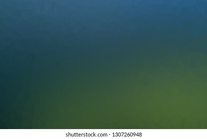 Dark Blue, Green vector polygonal background. A completely new color illustration in a vague style. Brand new style for your business design.