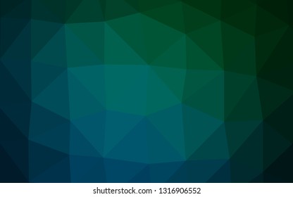 Dark Blue, Green vector polygonal pattern. Modern geometrical abstract illustration with gradient. Triangular pattern for your business design.