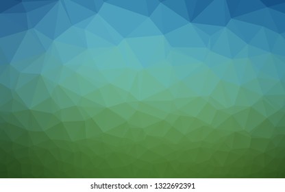 Dark Blue, Green vector polygonal background. Colorful illustration in abstract style with gradient. New texture for your design.