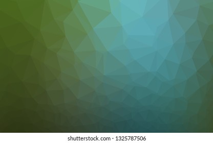 Dark Blue, Green vector polygonal template. Colorful abstract illustration with gradient. Template for a cell phone background.