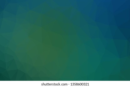 Dark Blue, Green vector polygonal background. Colorful illustration in abstract style with gradient. Brand new style for your business design.