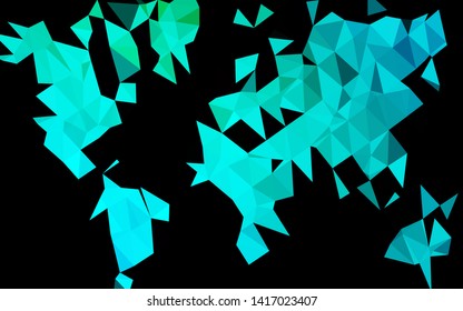 Dark Blue, Green vector polygonal background. Glitter abstract illustration with an elegant design. Textured pattern for background.