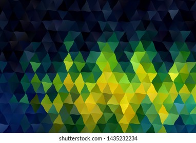 Dark Blue, Green vector polygonal pattern. Polygonal abstract illustration with gradient. Best triangular design for your business.
