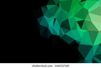 Dark Blue, Green vector polygonal pattern. An elegant bright illustration with gradient. Triangular pattern for your business design.