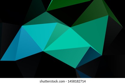 Dark Blue, Green vector polygonal background. Brand new colorful illustration in with gradient. Brand new design for your business.