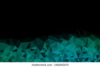 Dark Blue, Green vector polygonal pattern. Shining illustration, which consist of triangles. Template for your brand book.