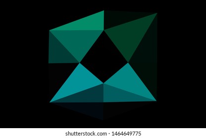 Dark Blue, Green vector polygonal template. Shining illustration, which consist of triangles. Template for your brand book.