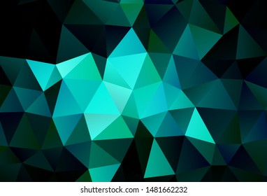 Dark Blue, Green vector polygonal background. Geometric illustration in Origami style with gradient.  Best triangular design for your business.