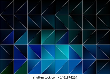 Dark Blue, Green vector polygonal background. Glitter abstract illustration with an elegant triangles. Brand new style for your business design.