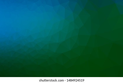 Dark Blue, Green vector polygonal template. Shining colored illustration in a Brand new style. Template for your brand book.