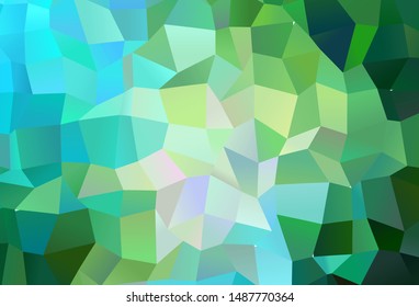 Dark Blue, Green vector polygonal background. Polygonal abstract illustration with gradient. Completely new template for your banner.