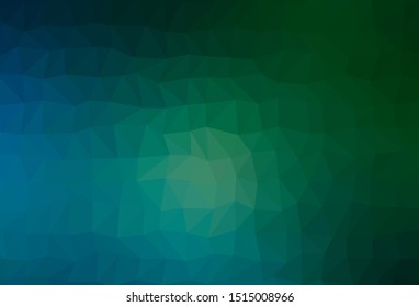 Dark Blue, Green vector polygonal pattern. Modern geometrical abstract illustration with gradient. Polygonal design for your web site.