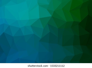 Dark Blue, Green vector polygonal template. Colorful illustration in Origami style with gradient.  Completely new template for your business design.