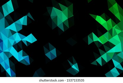 Dark Blue, Green vector polygonal pattern. Modern geometrical abstract illustration with gradient. Elegant pattern for a brand book.
