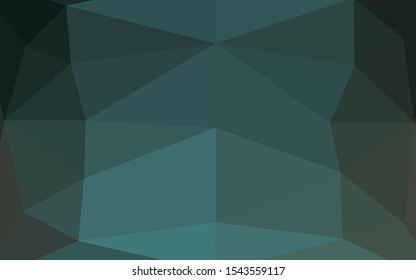 Dark Blue, Green vector polygonal background. Triangular geometric sample with gradient.  New texture for your design.