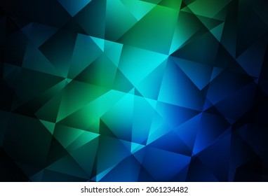 Azul oscuro, patrón poligonal vector verde. Elegante ilustración poligonal brillante con gradiente. Un diseño completamente nuevo para su prospecto.