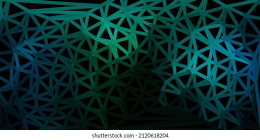 Dunkelblau, grüne Vektorgrafik, mehrfarbiger Hintergrund. Intelligente Illustration im Facettenstil mit abstrakten Dreiecken. Hintergrund für Webdesigner.