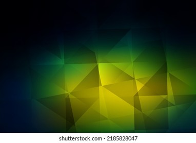 Dark Blue, Green vector polygonal pattern. Shining polygonal illustration, which consist of triangles. New template for your brand book.